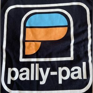 Men’s XL Palace sweatshirt black with blue white and orange graphics